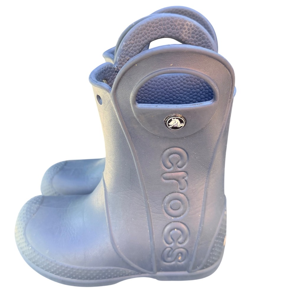 Crocs Handle It Rain Boots Navy Blue Waterproof Toddler Size C11‎ Pull On 12803